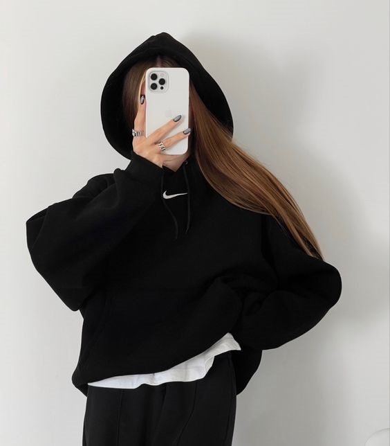 Black Nike Hoodie Unisex hxm officiel